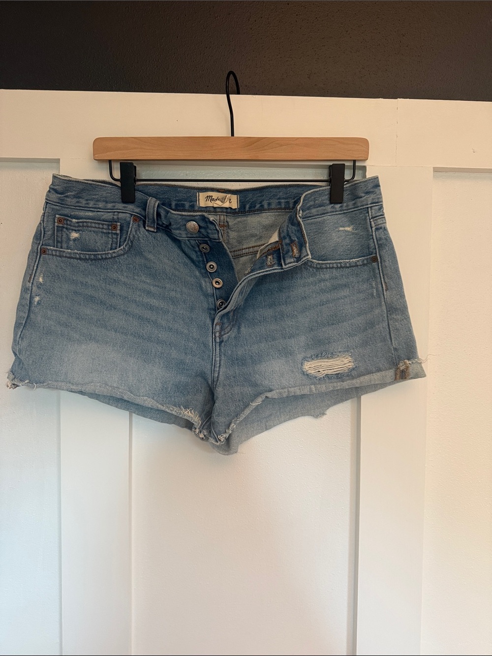 Madewell Light Blue Button-Fly Denim Cutoff Shorts